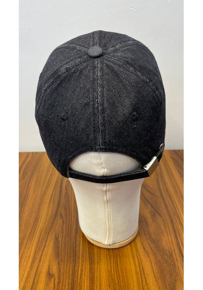 Jean Denim Kot Kumaş Vintage Unisex Cap Şapka Siyah