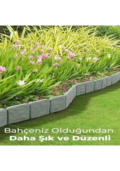 3'lü Taş Görünümlü Bahçe Çiti Çiçek Peyzajcı Peyzaj