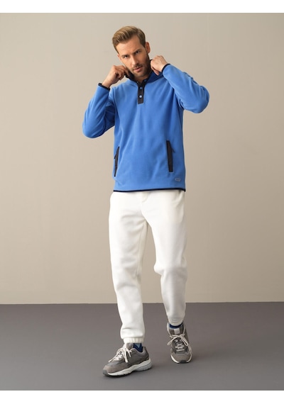 Xint Mavi Regular Fit Dik Yaka Polar Sweatshirt 300276