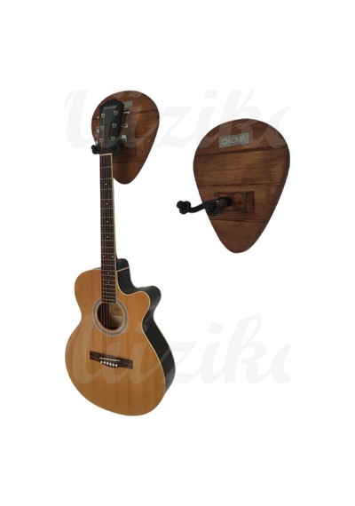 Gitar Bağlama Ukulele Duvar Askısı Standı Masif Çam Ağacı Ceviz + Dübel Ve Vida Dahil
