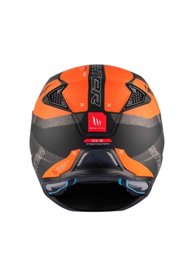 Mt Streetfighter Sv Totem B4 Çene Açılır Kask Siyah - Turuncu