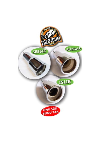 60 Mm. 3 Lü Vidalı Nikelaj Uç Takımı Sessiz/rüzgar Sesli/ıslık Sesli Tak-sök
