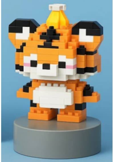 Sevimli Kaplan Mini Yapı Blokları - 3d Puzzle Oyuncak