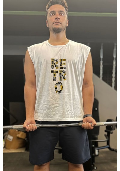 Bluu Kolsuz Spor T-shirt Tank Top Spor Atlet Fitness Atlet