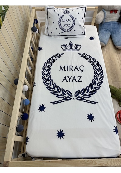 Evsehomes Mavi Taç Yatak Örtüsü Dijital Baskı