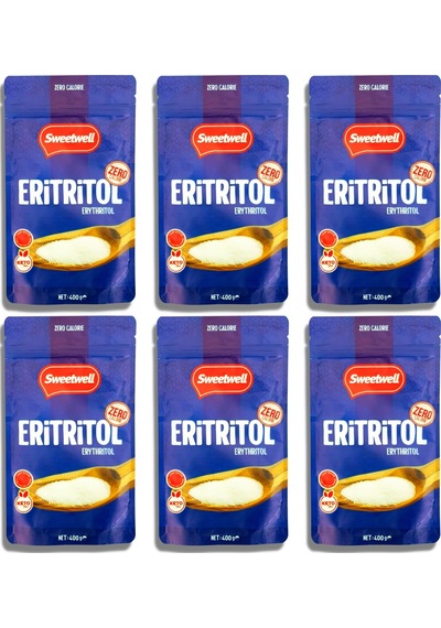 Sweetwell Eritritol Toz Tatlandırıcı Sıfır Kalori 400 Gr x 6 Adet