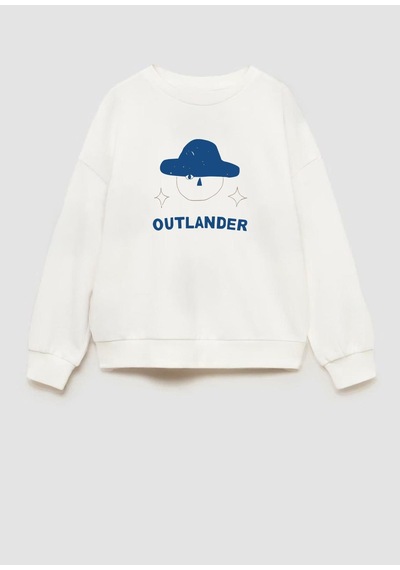 Monila Erkek Çocuk Baskılı 3 İplik Kumaş Pamuklu Sweatshirt Ekru