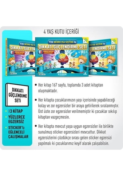 Dikkati Güçlendirme Seti - Anasınıfı - 4 Yaş - Osman Abalı - Adeda