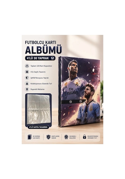 Cantex Tech Futbolcu Oyun Karti 25 Adet Gold+ 25 Sılver Series Pocket Esnek Kırılmaz Parlak Kart +albüm