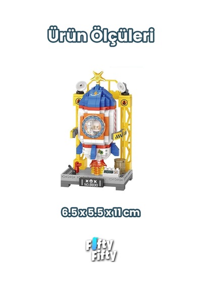 Loz Micro Block Serisi Uzay Aracı Figürü 400 Parça Dekoratif Oyuncak Yapım Seti Yapı Blok Fflz-8830