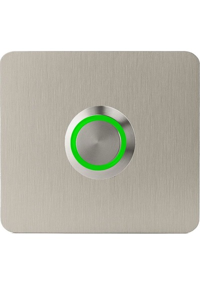 Lockway Z402y Paslanmaz 304 Kare Zil Butonu 60x60mm Yeşil Led