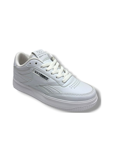 Best Of 2014-26 Cilt Deri Anatomik Bağcıklı Sneaker 36-40 Beyaz
