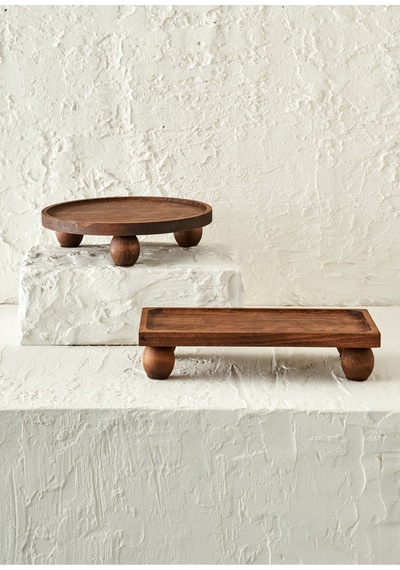 Bella Maison Wooden 2'li Ahşap Sunum Seti Naturel Naturel