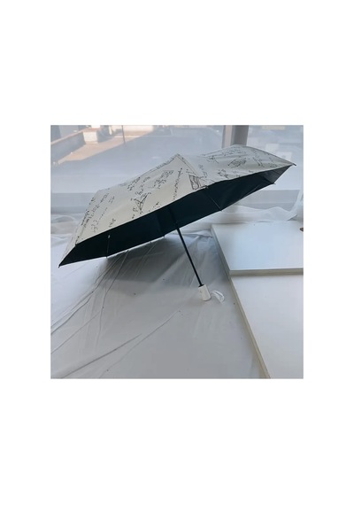 Lilly Mathbrella Uv50+ Koruma İpek Kanvas Otomatik Şemsiye Beyaz Beyaz