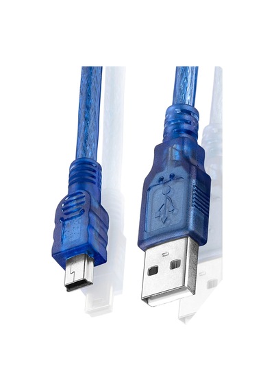 Usb 5 Pin Kablo Mini Usb 5 Pin Fitreli Şarj Data Kablosu - 50cm Hızlı Şarj Data Kablosu