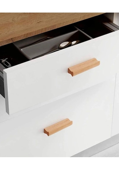Bella Ahşap Kulp 96mm 9.6cm Lüks Country Mutfak Mobilya Dolap Çekmece Kulbu Doğal Ahşap