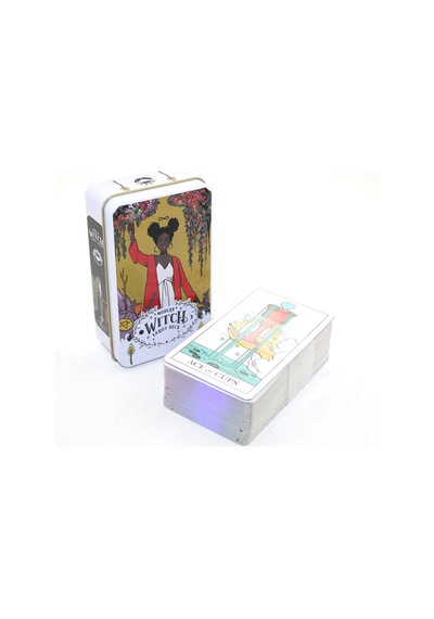 2 Adet Modern Witch Tarot Kartı Metal Kutulu, Taşınabilir Fal Ve Kehanet Kullanımı, Tarot Cards Tarot Deck, 11 X 6,5 Cm