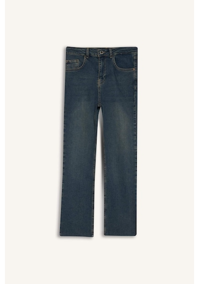 Defacto Crop Flare Fit Düşük Bel Bilek Boy Jean Yıkamalı Pantolon G2217ax25wnnm34 Mavi