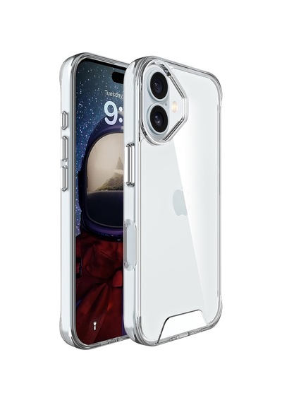 Bix Apple Uyumlu iPhone 16 Plus Nebula Aqua Transparan Ultra Şeffaf Kılıf Çizilmeye Dayanıklı Tam Kapsamlı Koruma