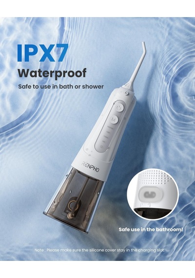 Renpho Akülü Diş Duşu, 300ml Taşınabilir Suya Dayanıklı Usb Şarj Edilebilir Dental Oral Irrigator, Dıy İle 4 Mo
