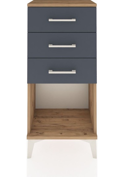 Arges Komodin 3 Çekmeceli 44x30x96 Çam-antrasit Atlas Çam