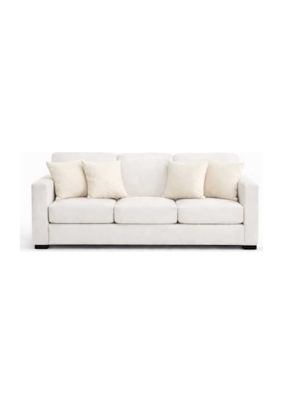Kadife Dokulu Krem Kırlent Yastık Kılıfı 2 Adet 50 X 30 Cm