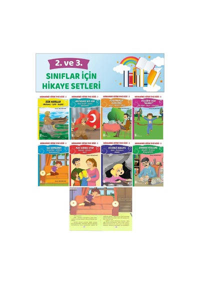 2.ve 3.sınıflar İçin Okumayı Sevdiren Değerler Eğitimi 8 Li Hikaye Seti 48 Sayfa