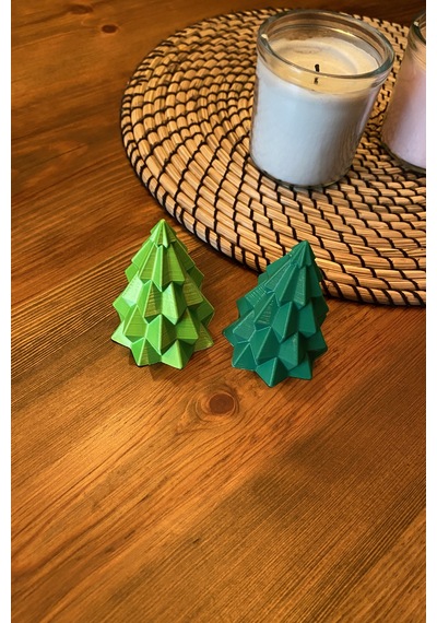 Kazanova Design Yılbaşı Çam Ağacı Masaüstü Süs 8 Cm Yeşil 2'li Set Dekoratif Hediyelik Diğer