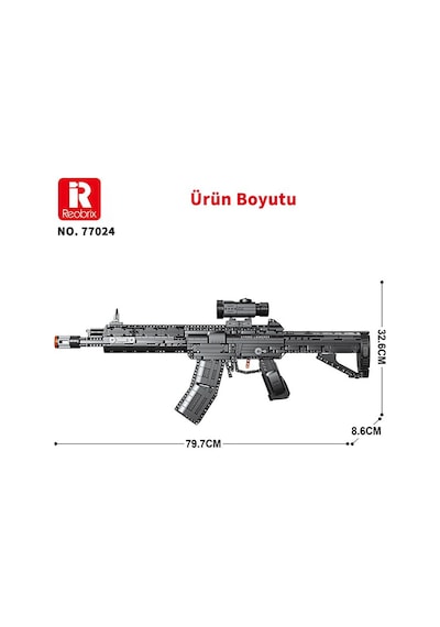 Reobrix 77024 Saldırı Tüfeği Qbu-191 Yaratıcı Yapı Blok Seti Building Blocks Assault Rifle Qbu-191 - 1593 Parça
