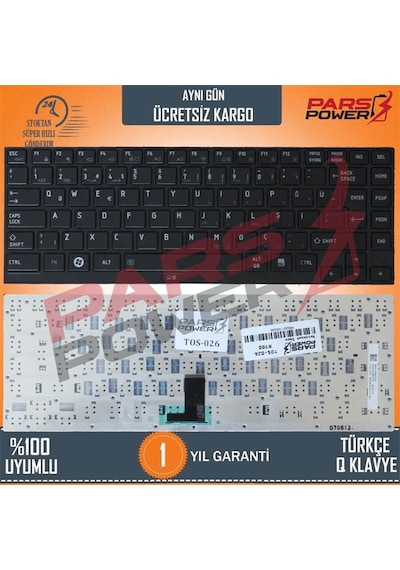 Toshiba Uyumlu Portege R930-16K, R930-17L, R930-180 Notebook Klavye (Siyah TR) (Pars Power) Siyah - Çerçeveli 650234