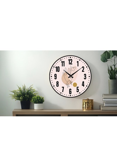 Dekoratif Türkçe Rakamlı Uv Baskılı Duvar Saati Sessiz Akar Mekanizma 40cm Metal Akrep Yelkovan Gri