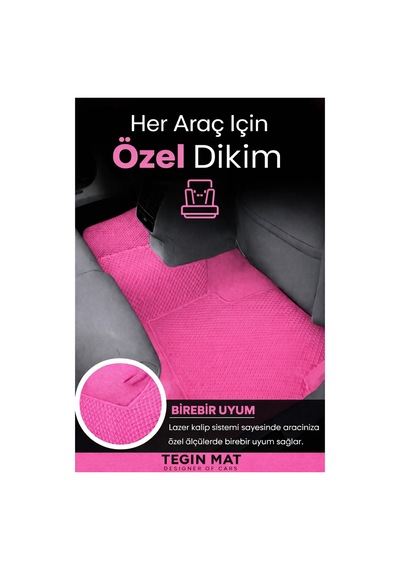Dacia Spring 2021 2025 Access Uyumlu Eva Oto Paspas Pembe Metal Topukluklu Tam Set