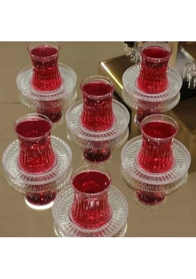 Elysia Çay Bardağı Çay Takımı Seti 12 Parça Riva Çay Tabak Fma141642 Fma07282 Şeffaf