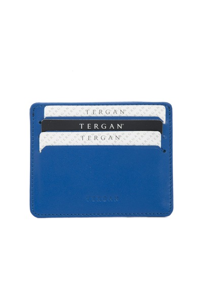 Tergan Saks Mavi Deri Unisex Kredi Kartlık 01050M5J