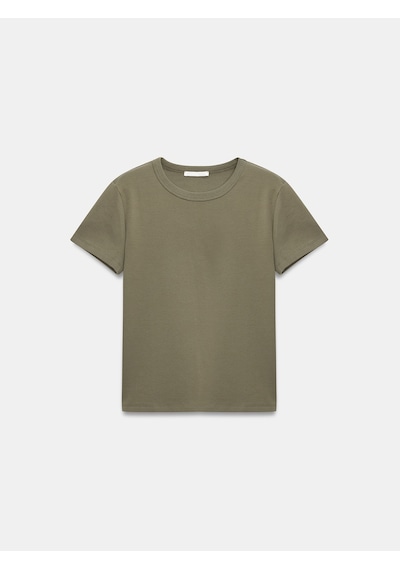 Dilvin 32779 Bisiklet Yaka T-shirt-haki