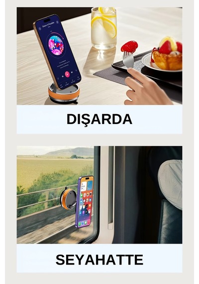 Wearfitpro Her Alana Uyumlu 360 Derece Dönebilen Çok Açılı Magsafe Özellikli Güçlü Telefon Tutucu Siyah
