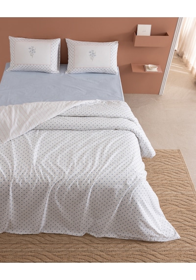Madame Coco Georgette Tek Kişilik %100 Pamuk Ranforce Baskılı Çarşaflı Nevresim Takımı - Mavi/pembe 8684427335376 Çok Renkli