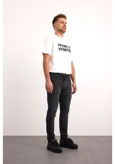 76083-73599 Erkek Denim Comford Fit Mıd Waıst Slim Leg Pantolon 76083-73599 Grey
