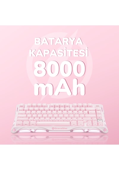 Gravastar Mercury K1 Rgb Kablosuz Mekanik Gaming Klavye, Alüminyum Çerçeveli, İngilizce Q, Special E