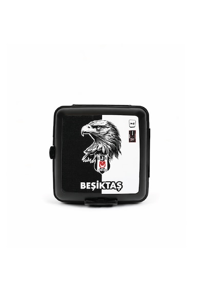 Beşiktaş Lisanslı Beslenme Kutusu - Kartal Baskılı Çatal Kaşıklı Bpa Free Saklama Kabı Siyah - Beyaz