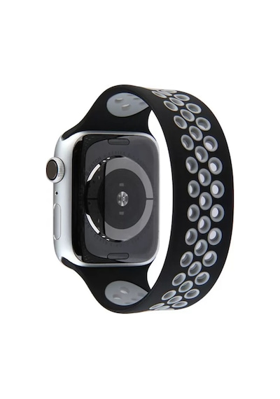 Newface Apple Watch 38mm Ayarlı Delikli Silikon Kordon - Siyah-gri