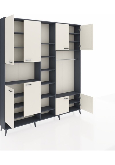 Arges Dolap 18 Raflı 8 Kapaklı Tek Askılı 220x30x243 Antrasit-aytaşı/antrasit Aytası/antrasıt Arges Dolap 18 Raflı 8 Kapaklı Tek Askılı 220x30x243 Antrasit-aytaşı/antrasit Aytası/antrasıt