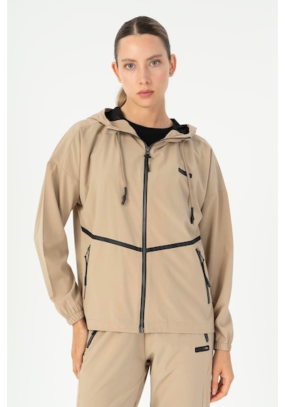 Maraton Comfort Kadın Kapüşonlu Açık Vizon Tracktop Vizon