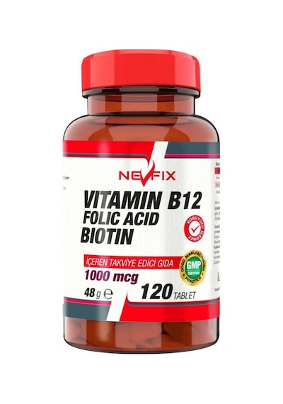 Nevfix Vitamin B12 Folic Acid Biotin 1000 Mcg 120 Tablet