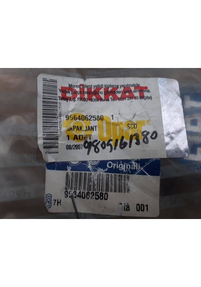 Fiat Scudo Jant Göbek Kapağı Arma 9664062580 9805161380