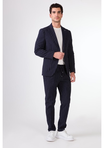 Dufy Erkek Slim Fit Mono Yaka Lacivert Ceket-18351