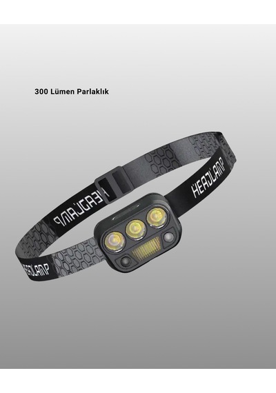 300 Lümen Sensörlü Led Kafa Lambası Usb Şarjlı Sos Modlu