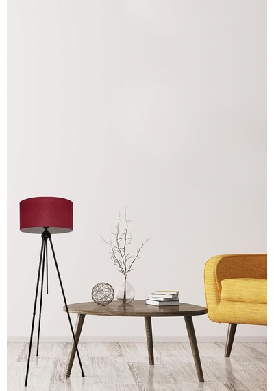 Silindir Başlıklı Bordo Metal Lambader