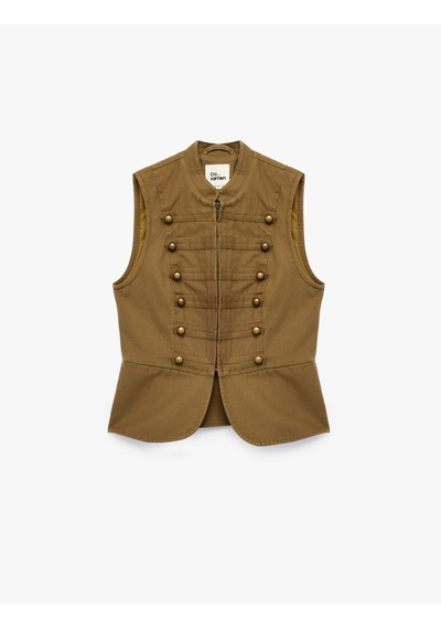 Koton Metal Düğmeli Gabardin Kumaş Mandarin Yaka Kolsuz Fermuarlı Military Yelek Haki 7wal20213ıw Koton Metal Düğmeli Gabardin Kumaş Mandarin Yaka Kolsuz Fermuarlı Military Yelek Haki 7wal20213ıw
