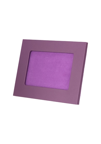 Gerçek Deri Masaüstü Fotoğraf Çerçevesi, 22x17cm 15x10 Foto Mor
